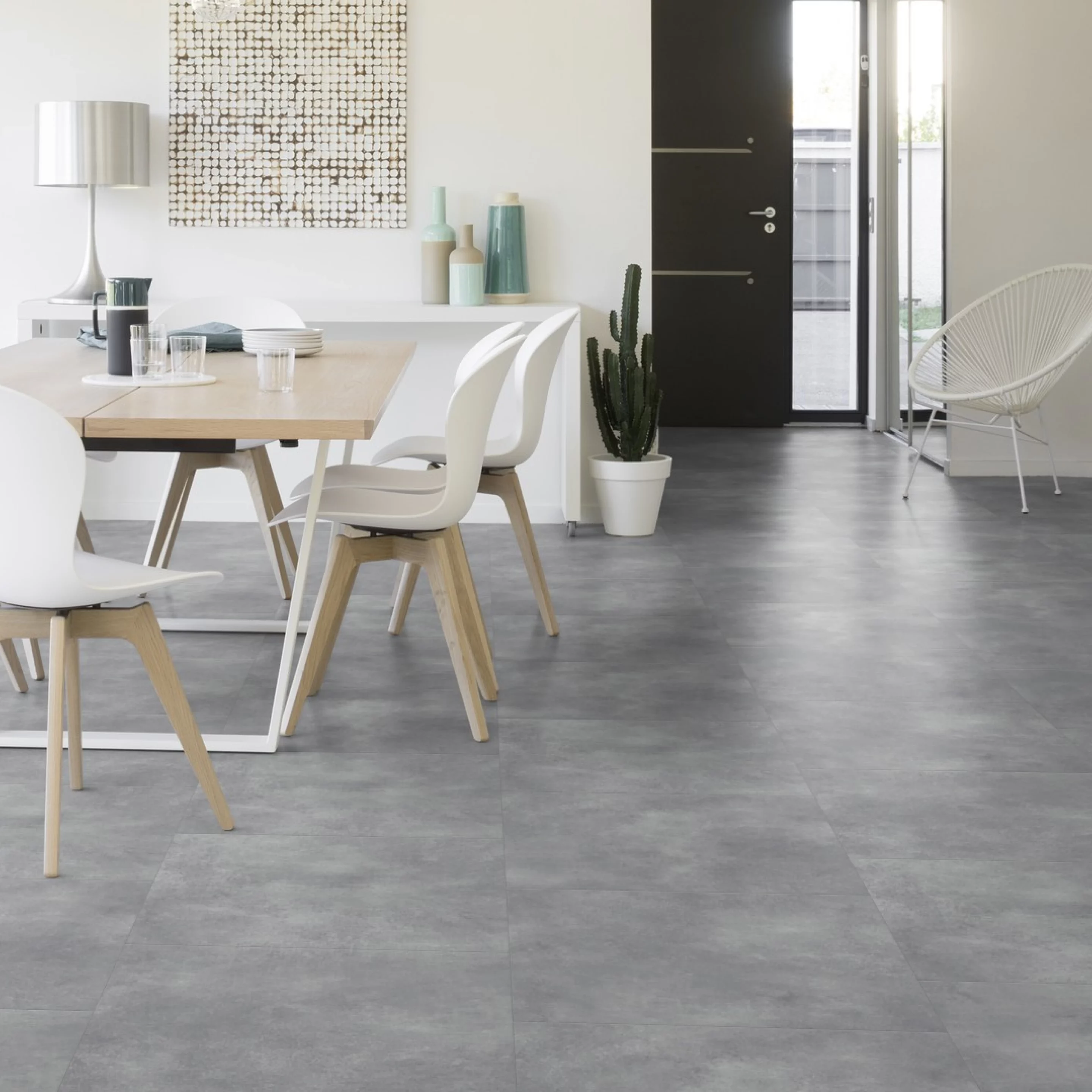 Lot de 6,48 m² PVC Gerflor Création 55 plombant 37680869 Bloom Uni Grey – Image 2